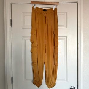 Zara Yellow/Gold Satin Joggers